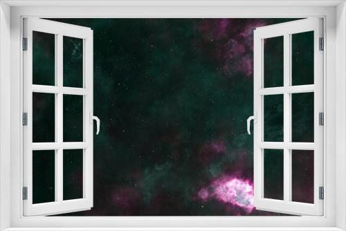 Fototapeta Naklejka Na Ścianę Okno 3D - Pink and green Large Magellanic Cloud galaxy