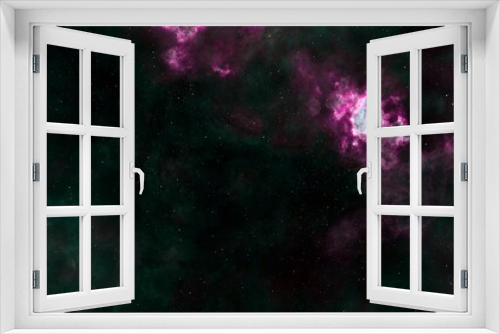 Fototapeta Naklejka Na Ścianę Okno 3D - Green and Purple Abstract Glowing Space nebula background