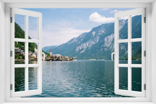 Fototapeta Naklejka Na Ścianę Okno 3D - Summer landscape of Hallstatt and the Hallstätter See lake in the Alps in Austria