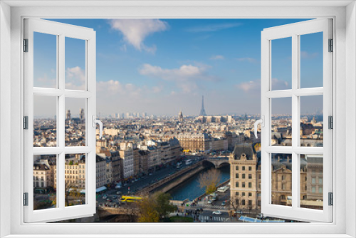 Fototapeta Naklejka Na Ścianę Okno 3D - View from Notre Dame of Paris