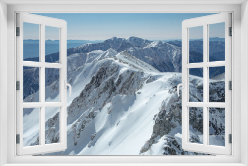 Fototapeta Naklejka Na Ścianę Okno 3D - 見事な冬山