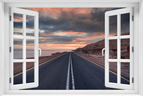 Fototapeta Naklejka Na Ścianę Okno 3D - Sunrise Road neom