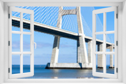 Fototapeta Naklejka Na Ścianę Okno 3D - Vasco da Gama Bridge (Ponte Vasco da Gama), Lisbon