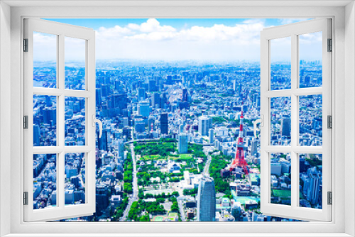 Fototapeta Naklejka Na Ścianę Okno 3D - 東京都心