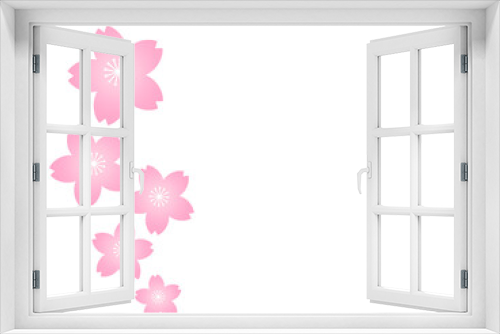 Fototapeta Naklejka Na Ścianę Okno 3D - 桜のベクターイラストのあるコピースペースのある背景イラスト