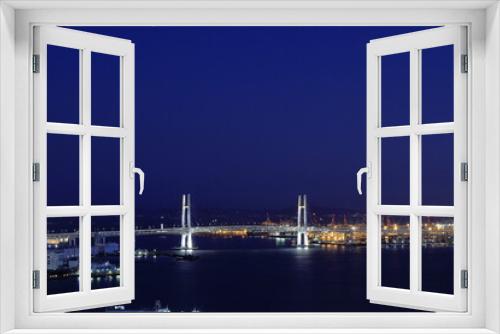 Fototapeta Naklejka Na Ścianę Okno 3D - 新子安から見た横浜ベイブリッジ (夜景)