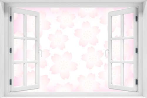 Fototapeta Naklejka Na Ścianę Okno 3D - パステルカラーの桜の花の背景画像/ピンク