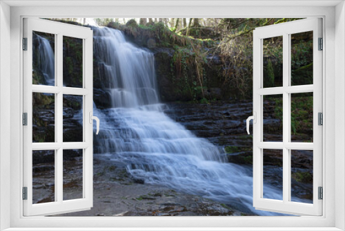 Fototapeta Naklejka Na Ścianę Okno 3D - Waterfall in the Iruerrekaeta ravine, Arze valley, Navarre Pyrenees