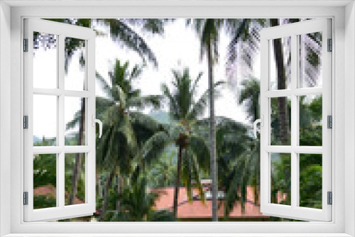Fototapeta Naklejka Na Ścianę Okno 3D - Bungalow in the tropical garden