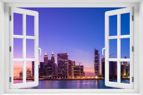 Fototapeta Naklejka Na Ścianę Okno 3D - Cityscape of Dubai and panoramic view of Business bay, UAE