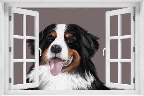 Fototapeta Naklejka Na Ścianę Okno 3D - Dog. Sennenhund. Breed. Digital illustration, pet portrait