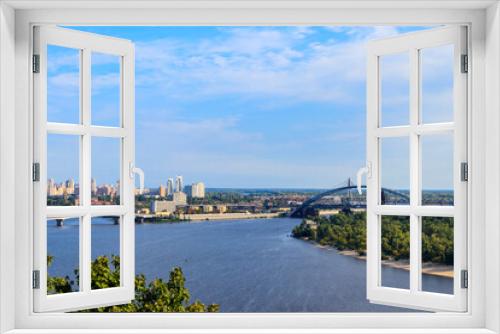 Fototapeta Naklejka Na Ścianę Okno 3D - View of the Dnieper river and Kiev cityscape, Ukraine
