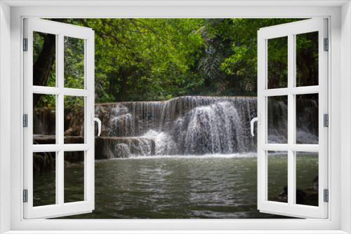 Fototapeta Naklejka Na Ścianę Okno 3D - Huay Mae Khamin Beautiful Waterfall in Kanchanaburi.Unseen Thailand.