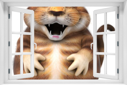 Fototapeta Naklejka Na Ścianę Okno 3D - Fun cat - 3D Illustration