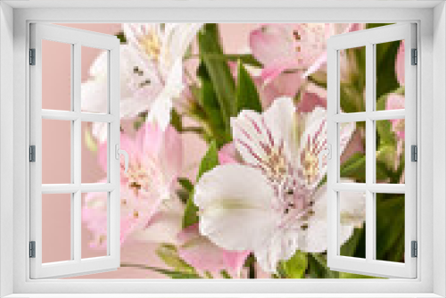 Fototapeta Naklejka Na Ścianę Okno 3D - delicate spring flowers on a pink background