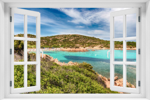 Fototapeta Naklejka Na Ścianę Okno 3D - View over the scenic Spiaggia del Principe, Sardinia, Italy