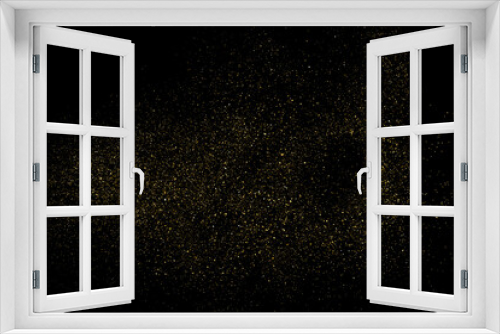 Fototapeta Naklejka Na Ścianę Okno 3D - Gold Glitter Texture Isolated on Black Background. Golden stardust. Amber Particles Color. Sparkles Rain. Vector Illustration, Eps 10.