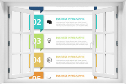 Business infographic 5 step element template