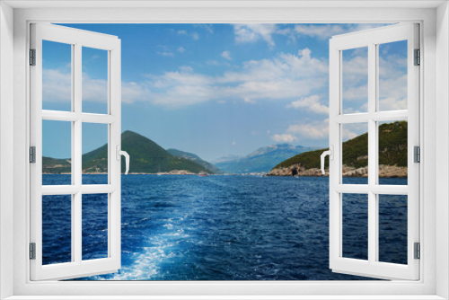 Fototapeta Naklejka Na Ścianę Okno 3D - View of the bay from the ferry deck, Landscape.