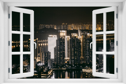 Fototapeta Naklejka Na Ścianę Okno 3D - Night View of Urban Landscapes of Shenzhen
