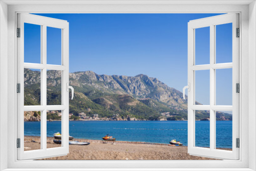 Panoramic landscape of Budva riviera in Montenegro. Balkans, Adriatic sea, Europe