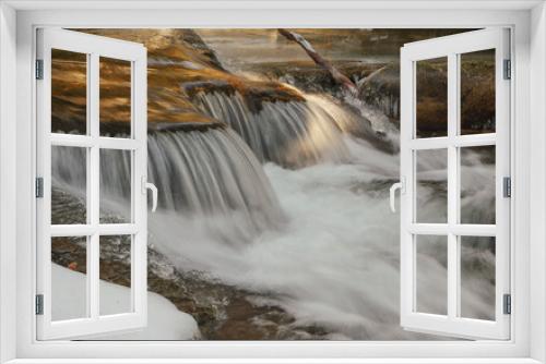 Fototapeta Naklejka Na Ścianę Okno 3D - Wodospad zima
