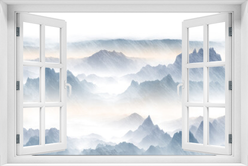 Fototapeta Naklejka Na Ścianę Okno 3D - mountains in the fog