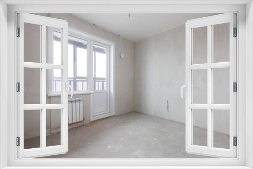 interior of the apartment without decoration in gray colors