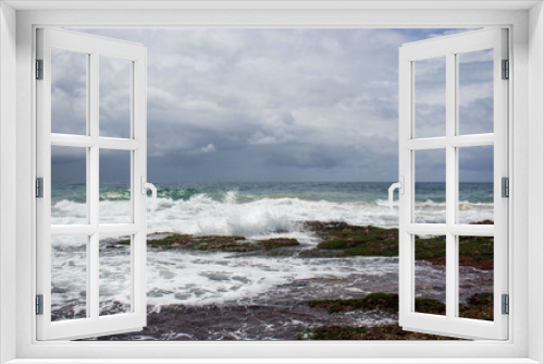 Fototapeta Naklejka Na Ścianę Okno 3D - seascape view with rocks of the ocean on the south coast of South Africa