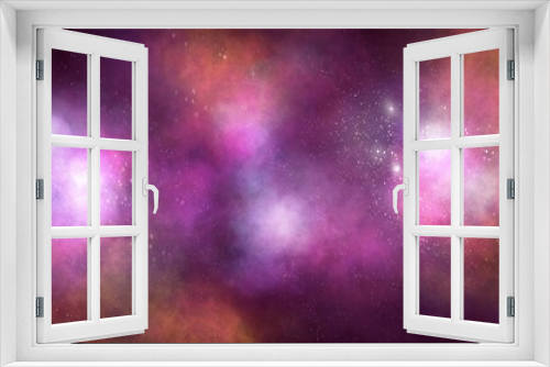 Fototapeta Naklejka Na Ścianę Okno 3D - dark cosmic nebula on canvas digital painting nebula 
space