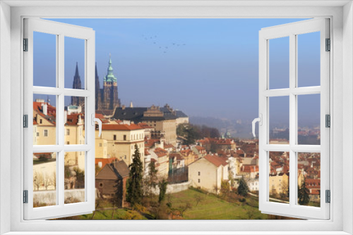 Fototapeta Naklejka Na Ścianę Okno 3D - cityscape of Hradcany with St. Vitus Cathedral, old Prague