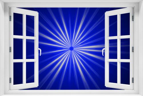 Fototapeta Naklejka Na Ścianę Okno 3D - Radiating fine line rays background - blue, white