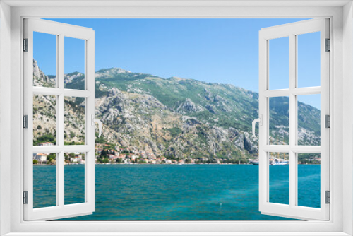 Fototapeta Naklejka Na Ścianę Okno 3D - Panorama of the Bay of Kotor and the town Kotor