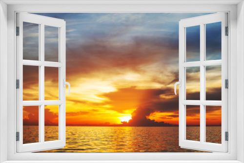 Fototapeta Naklejka Na Ścianę Okno 3D - Sea on sunset