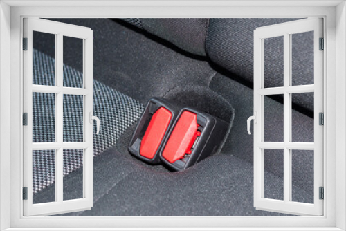 Fototapeta Naklejka Na Ścianę Okno 3D - Seat belt buckle in the car.