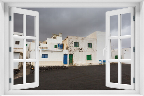 Fototapeta Naklejka Na Ścianę Okno 3D - Tenesar small coast village Lanzarote Canary Islands Lost Village During the volcanic eruptions it just about survived but became completely cut off. In recent years it has become accesible and after 