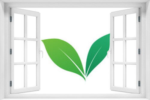 Fototapeta Naklejka Na Ścianę Okno 3D - A green leaves icon on a white background. Green Eco symbol concept design with green leaf vector illustration isolated
