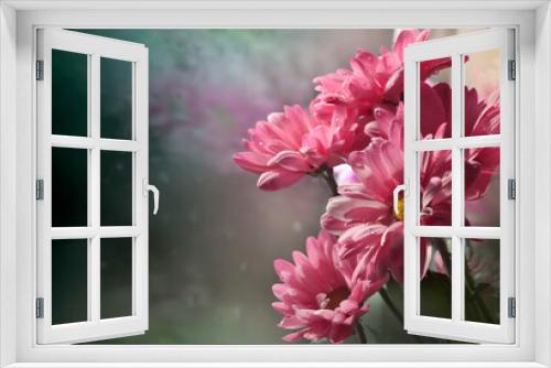 Fototapeta Naklejka Na Ścianę Okno 3D - Różowe kwiaty
