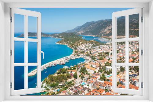 Fototapeta Naklejka Na Ścianę Okno 3D - aerial view to resort city Cas in Turkey in summer day