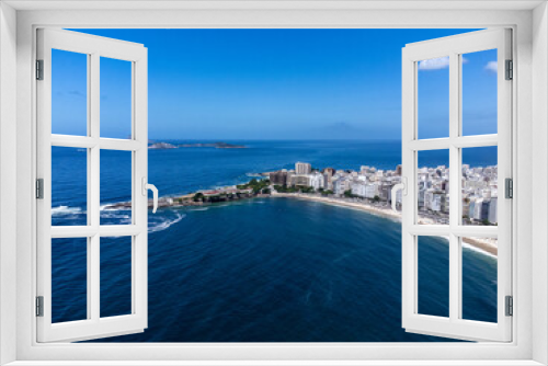 Fototapeta Naklejka Na Ścianę Okno 3D - aerial drone view of Copacabana beach towards Leblon, Rio de Janeiro, Brazil