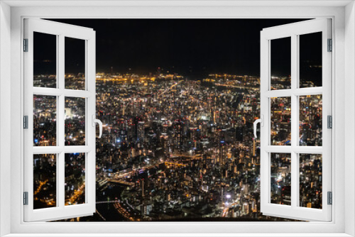Fototapeta Naklejka Na Ścianę Okno 3D - 【大阪】空から見た大阪の夜景