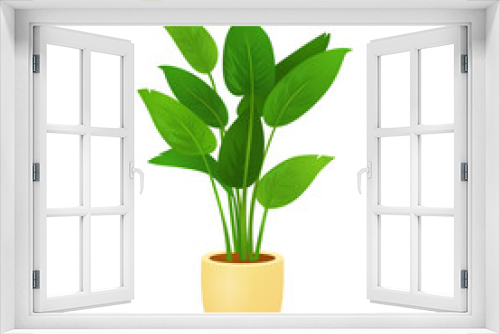 Fototapeta Naklejka Na Ścianę Okno 3D -  house plant. Vector illustration design. Isolated flat vector illustration. Flat illustration with green set house plant on white background for decoration design. Design element. potted plants
