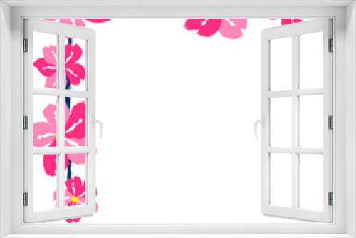 Fototapeta Naklejka Na Ścianę Okno 3D - Flower frame border size a4, format a4. Floral pattern. Cute floral background. Background with flower brush strokes
