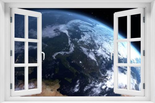 Fototapeta Naklejka Na Ścianę Okno 3D - 宇宙から見たヨーロッパを中心にした地球の3Dイラスト