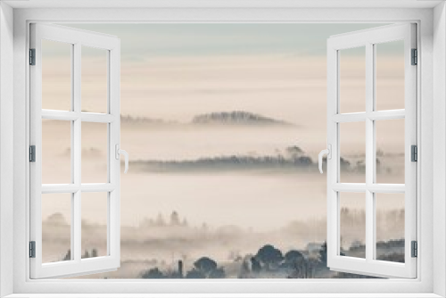 Fototapeta Naklejka Na Ścianę Okno 3D - Nebbia nella valle