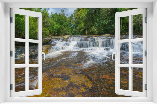 Fototapeta Naklejka Na Ścianę Okno 3D - Waterfall at Phu Kradueng national park, Loei Thailand, beautiful landscape of waterfalls in rainforest