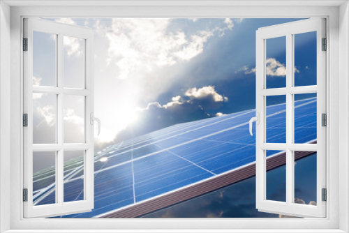 Fototapeta Naklejka Na Ścianę Okno 3D - Solaranlage Himmel