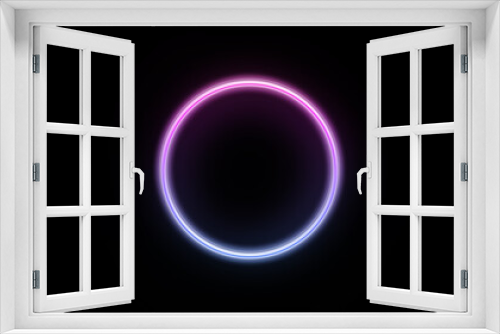 Digital neon circle on black background for your project