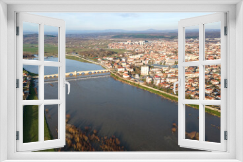 Fototapeta Naklejka Na Ścianę Okno 3D - Old Bridge over Maritsa river in town of Svilengrad, Bulgaria