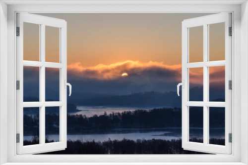 Fototapeta Naklejka Na Ścianę Okno 3D - Polańczyk - Bieszczady wschód słońca 